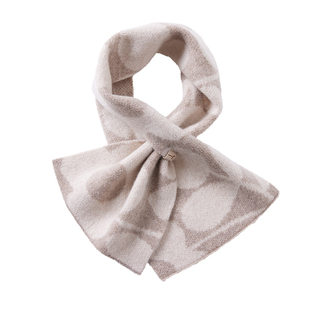 玖慕纯山羊绒小围巾女秋冬保暖护颈提花红围脖送妈妈长辈生日礼物