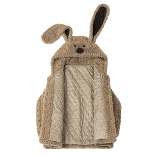 KEIKO 可爱兔耳朵连帽羊羔毛外套棉服25冬季夹棉加厚毛毛大衣皮草