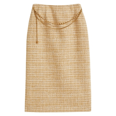 【刘涛同款】YINER音儿女装春季优雅小香风亮丝粗花呢半身裙