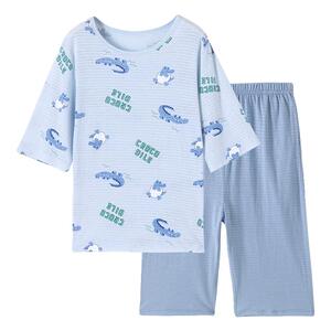 顶呱呱全棉夏季可外穿家居服套装