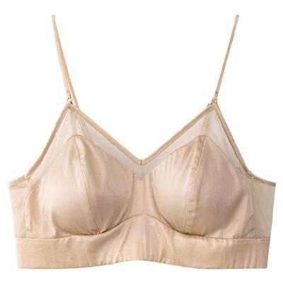 有致真丝美背内衣女桑蚕丝细带