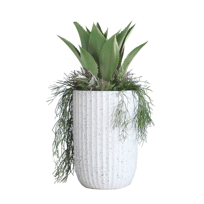 西西里北欧植物花盆大型落地玻璃钢石纹花器室内户外酒店商场摆设