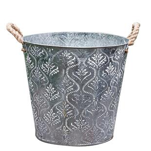 大号铁桶家用铁艺花盆户外铁皮花桶圆形花店插花种植庭院花器收纳