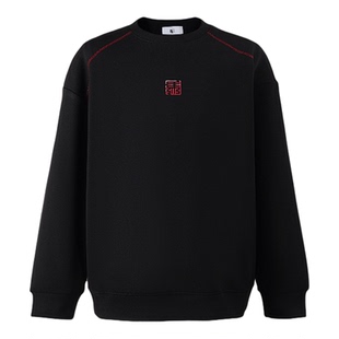 虎牙兄弟冬季套头卫衣男款百搭刺绣明线圆领设计款打底长袖W7881