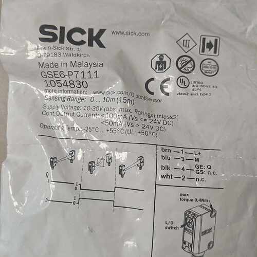 询价西克对射光电传感器GSE6P7111订货号1054830