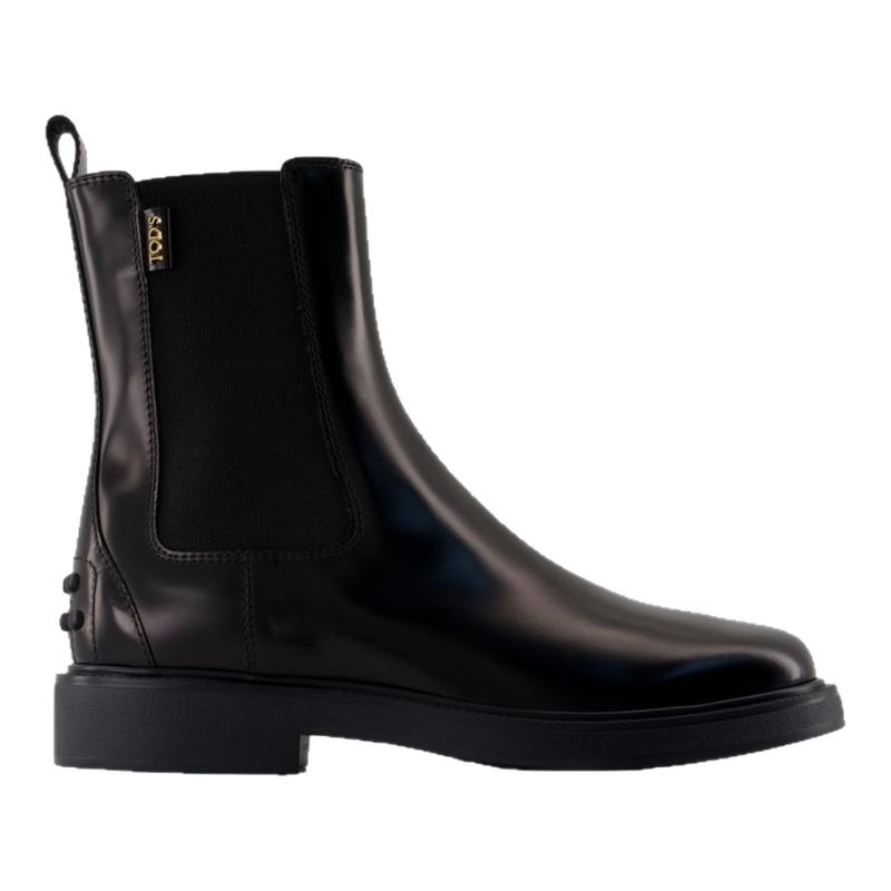 TODS 切尔西踝靴 -皮质 黑色