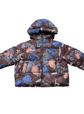瑭伽2025冬新款女童花色羽绒服