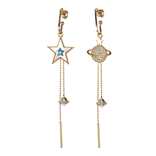 不对称耳饰耳坠长款流苏耳环女2025新款爆款高级感纯银小众独特