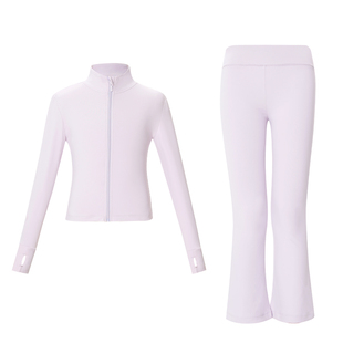 儿童舞蹈服秋冬长袖练功服女童艺考运动开衫拉丁舞外套喇叭裤套装
