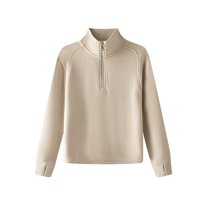 立领半拉链卫衣女款秋冬德绒发热