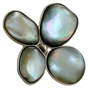 TU家优雅气质天然灰贝母丁香花胸针高档轻奢大衣西装胸花别针配饰