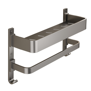 卫生间牙刷置物架毛巾架浴室太空铝壁挂式洗手间免打孔吹风机挂架