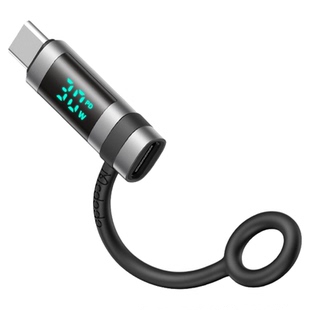 麦多多lightning转typec转换头数据线60W适用于iphone15/16plus/17pro数显充电快充带挂绳功率测试仪转接头