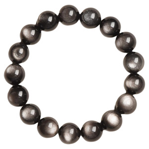 天然银曜石手链手串单圈猫眼银耀石手捻男双眼金曜石手串招财情侣