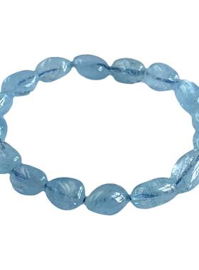 天然海蓝宝随形手链水晶手串充填