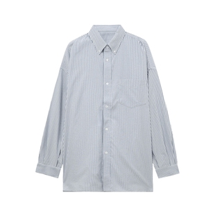 IT Fresh Service男装宽松长袖衬衫新款简洁通勤翻领衬衣50022BMP