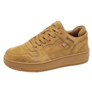 森马男鞋冬季百搭男士休闲低帮板鞋加绒保暖棉鞋运动增高真皮潮鞋