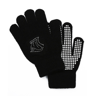 滑冰防滑手套烫钻儿童男女成人加厚花样滑冰防水加厚针织冰刀鞋用