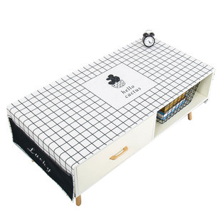 北欧大理石现代简约茶几桌布棉麻布艺客厅长方形茶几垫电视柜盖布