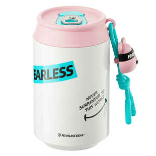 不畏熊可乐保温杯316陶瓷内胆随行保暖杯女生咖啡杯儿童吸管水杯