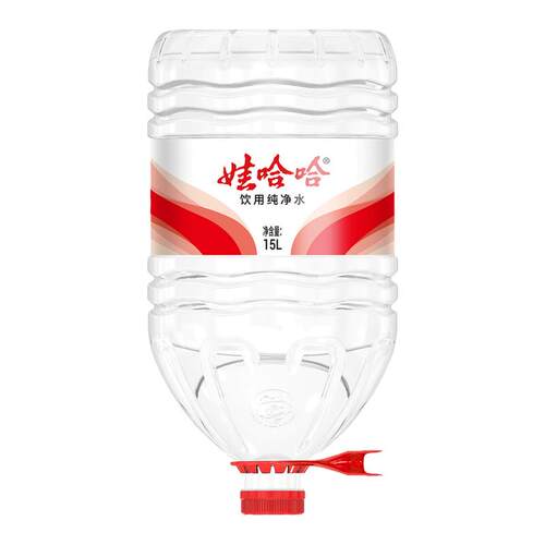 娃哈哈纯净水15L*2桶家庭超大瓶桶装泡茶饮用水中汲15升非矿泉水