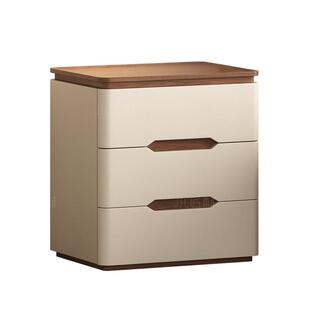 实木床头柜家用卧室2025新款小型中古奶油风现代简约床边收纳柜子