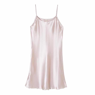 夏天睡衣女冰丝吊带丝绸美背睡裙夏季真丝高级感性感带胸垫家居服