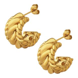 Exhibition/览物馆金色耳环耳钉不褪色高级感简约气质冷淡风耳饰