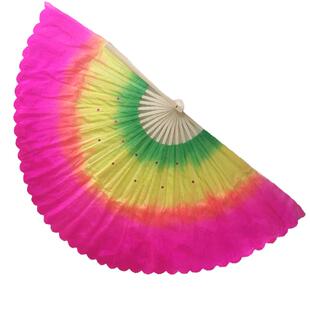 广场舞扇扭秧歌扇18骨儿童舞蹈扇成人长绸扇双面加长渐变扇左右手