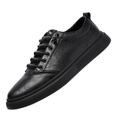 红蜻蜓防水板鞋平底皮面板鞋