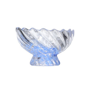 初云有风小碟 中古高台碗 宋逸水晶玻璃碟子水果盘子甜品冰淇淋碗