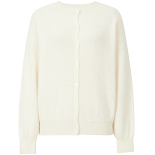 轻奢山羊绒毛衣女MOFAN摩凡2025冬新款霜白色蓬松亲肤针织羊绒衫