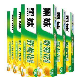 黑妹野菊花牙膏正品210g官方不含氟家庭装家用清新口气成人牙膏