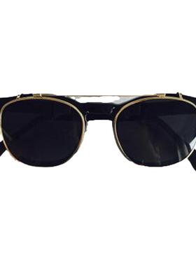 英国Acetate古着闪亮黑框太阳镜