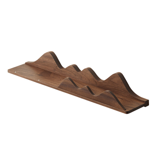 定制黑胡桃木一字隔板置物架墙上山形装饰置物板樱桃木壁挂收纳架