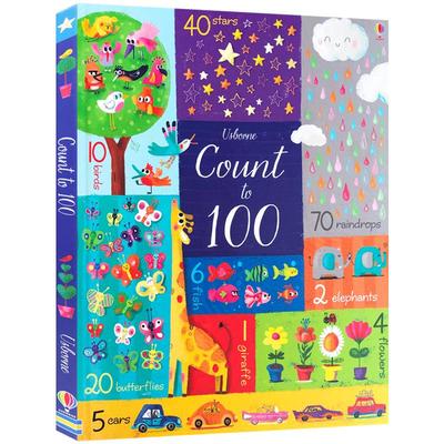 英文原版Count to 100数到一百数字认知Usborne尤斯伯恩正品出版图书幼儿数学认知启蒙早教书英语绘本 课外读物亲子互动教育故事书