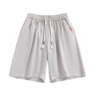 纯棉短裤男款夏季薄款休闲裤学生潮牌百搭宽松运动裤纯色五分裤子