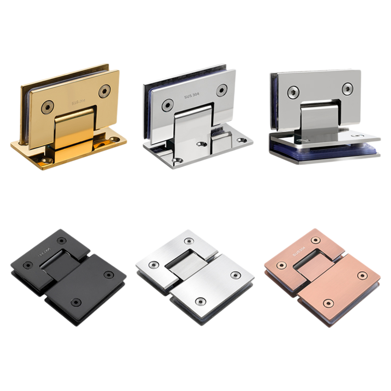 玻璃门浴室夹加厚304不锈钢合页淋浴房无框玻璃夹90度180折页铰链