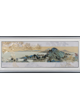 秀丽江山手工铜板铜雕装饰挂画