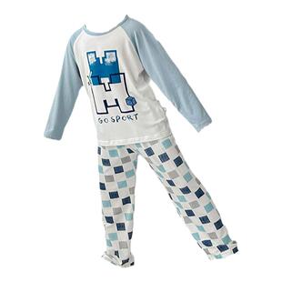 男童睡衣套装莫代尔薄款透气卡通图案男孩儿童空调家居服两件套秋