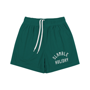 SLAMBLE夏季HOLIDAY双层网眼美式短裤男速干透气篮球运动裤五分裤