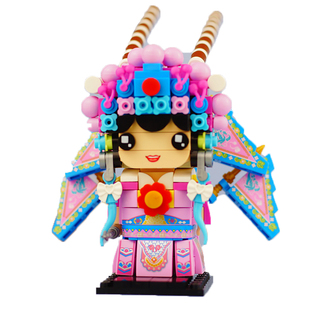 京剧戏曲脸谱武生刀马旦砖头方人儿童礼物适用于乐高益智拼小颗粒