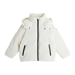 沫沫家童装冬装女童洋气2025冬季新款儿童短款连帽保暖羽绒服