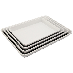 卤味熟食展示盘长方形鸭脖托盘商用白色塑料凉菜卤菜盘子串串托盘