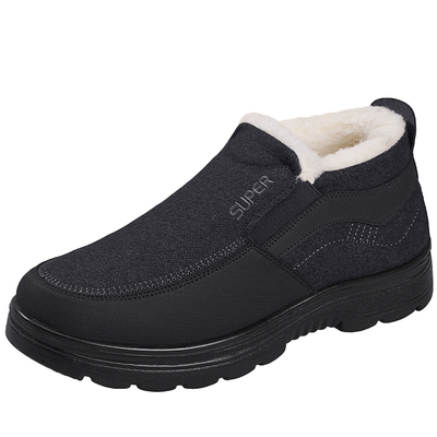 老北京布鞋男冬季2025新款加绒加厚防滑老年老人羊毛厚底爸爸棉鞋