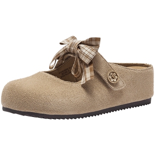 热风厚底勃肯鞋女2026年春季新款增高休闲玛丽珍半拖鞋百搭女鞋子