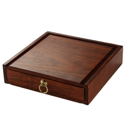 实木普洱茶盒鸡翅单层评审盘木制