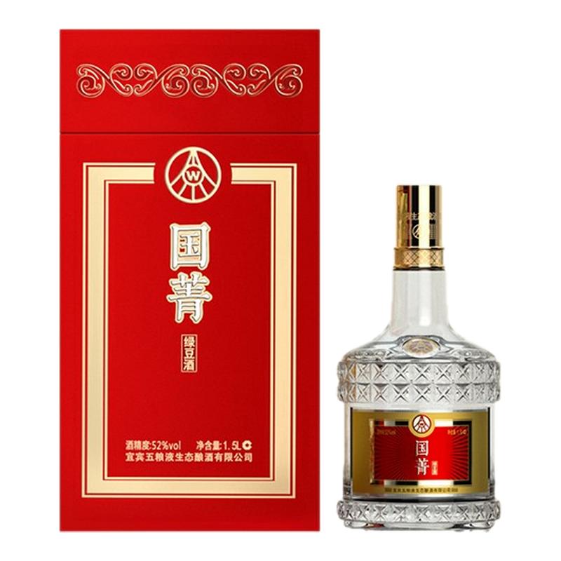 五粮生态出品国菁绿豆酒大瓶装1500ml*1瓶纯粮食高度酒大瓶实惠装