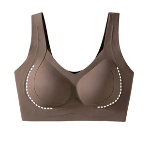 阳光身段秋冬磨毛无钢圈背心式文胸女收副乳聚拢美背无痕内衣大码