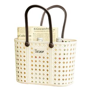 菜篮子手提篮塑料家用鸡蛋水果果篮大号买菜购物篮户外野餐收纳筐